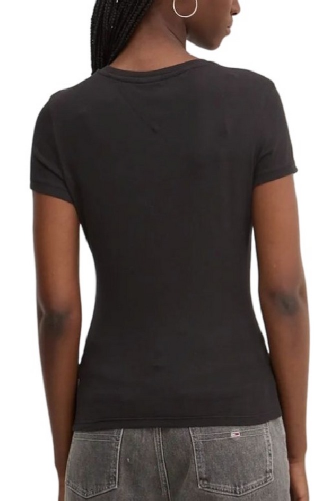 TOMMY JEANS  SLIM ESSENTIAL LOGO1 TEE T-SHIRT ΜΠΛΟΥΖΑ ΓΥΝΑΙΚΕΙΑ BLACK