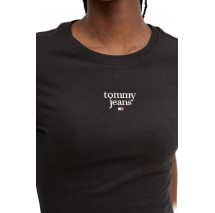 TOMMY JEANS  SLIM ESSENTIAL LOGO1 TEE T-SHIRT ΜΠΛΟΥΖΑ ΓΥΝΑΙΚΕΙΑ BLACK