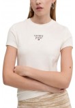 TOMMY JEANS  SLIM ESSENTIAL LOGO1 TEE T-SHIRT ΜΠΛΟΥΖΑ ΓΥΝΑΙΚΕΙΑ WHITE