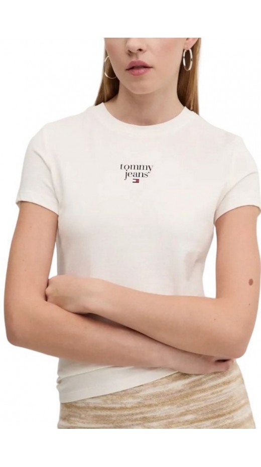 TOMMY JEANS  SLIM ESSENTIAL LOGO1 TEE T-SHIRT ΜΠΛΟΥΖΑ ΓΥΝΑΙΚΕΙΑ WHITE