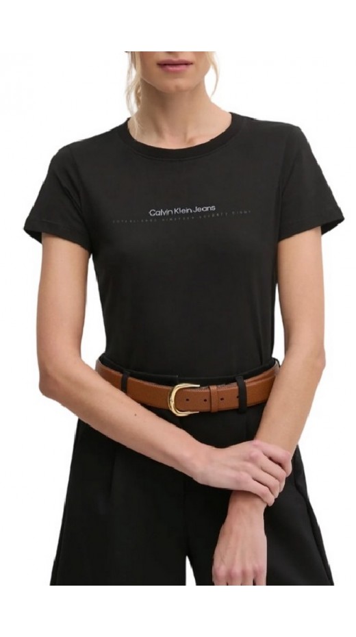 CALVIN KLEIN JEANS INSTITUTIONAL GRAPHIC SLIM ΜΠΛΟΥΖΑ ΓΥΝΑΙΚΕΙΑ BLACK