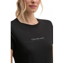 CALVIN KLEIN JEANS INSTITUTIONAL GRAPHIC SLIM ΜΠΛΟΥΖΑ ΓΥΝΑΙΚΕΙΑ BLACK