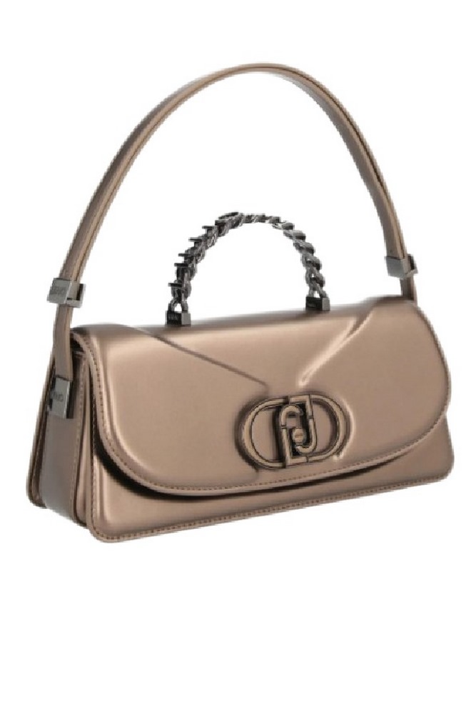 LIU JO LOGO PLAQUE SHOULDER BAG BAGUETTE AF4218E0050 ΤΣΑΝΤΑ ΓΥΝΑΙΚΕΙΑ BRONZE