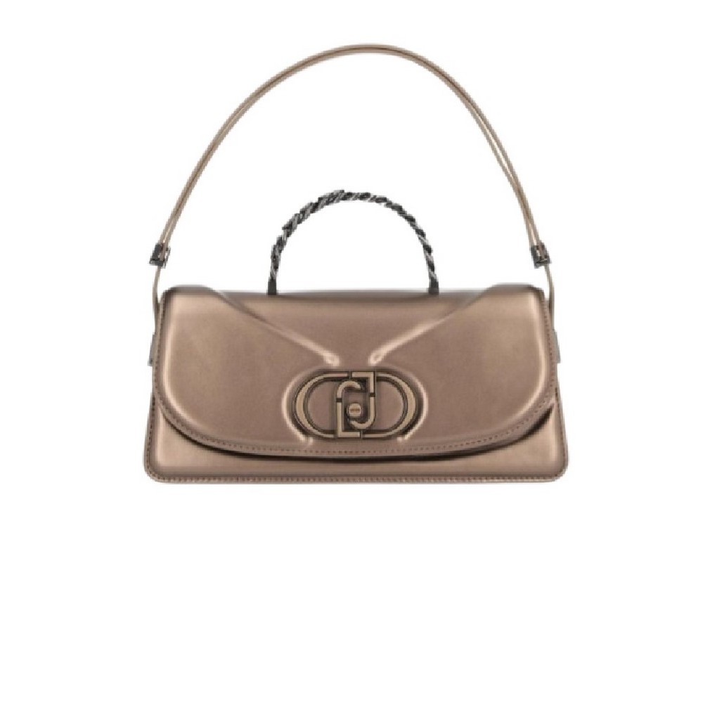 LIU JO LOGO PLAQUE SHOULDER BAG BAGUETTE AF4218E0050 ΤΣΑΝΤΑ ΓΥΝΑΙΚΕΙΑ BRONZE