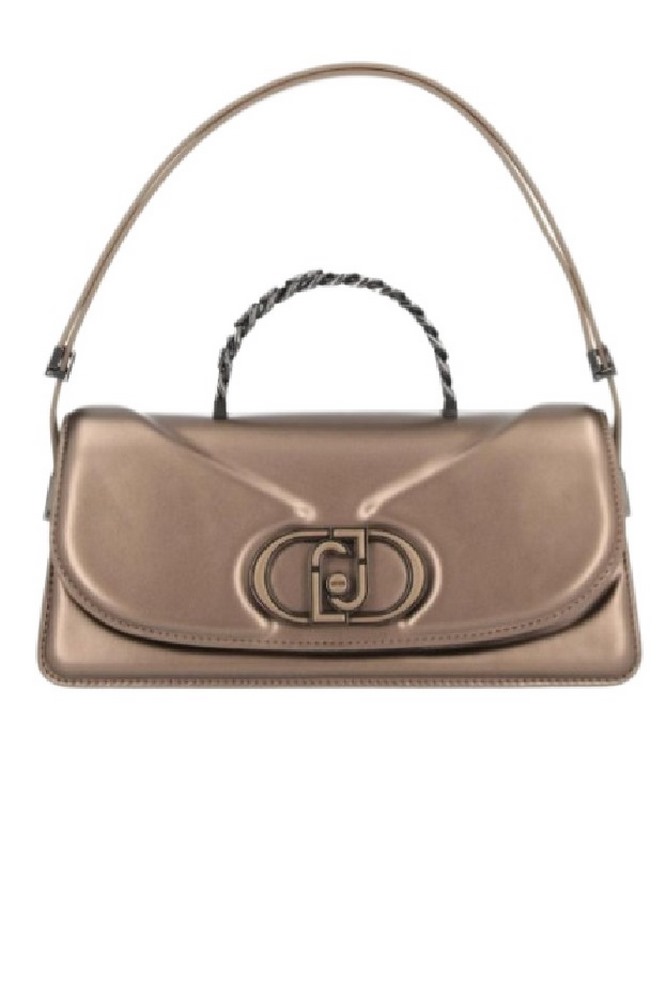 LIU JO LOGO PLAQUE SHOULDER BAG BAGUETTE AF4218E0050 ΤΣΑΝΤΑ ΓΥΝΑΙΚΕΙΑ BRONZE