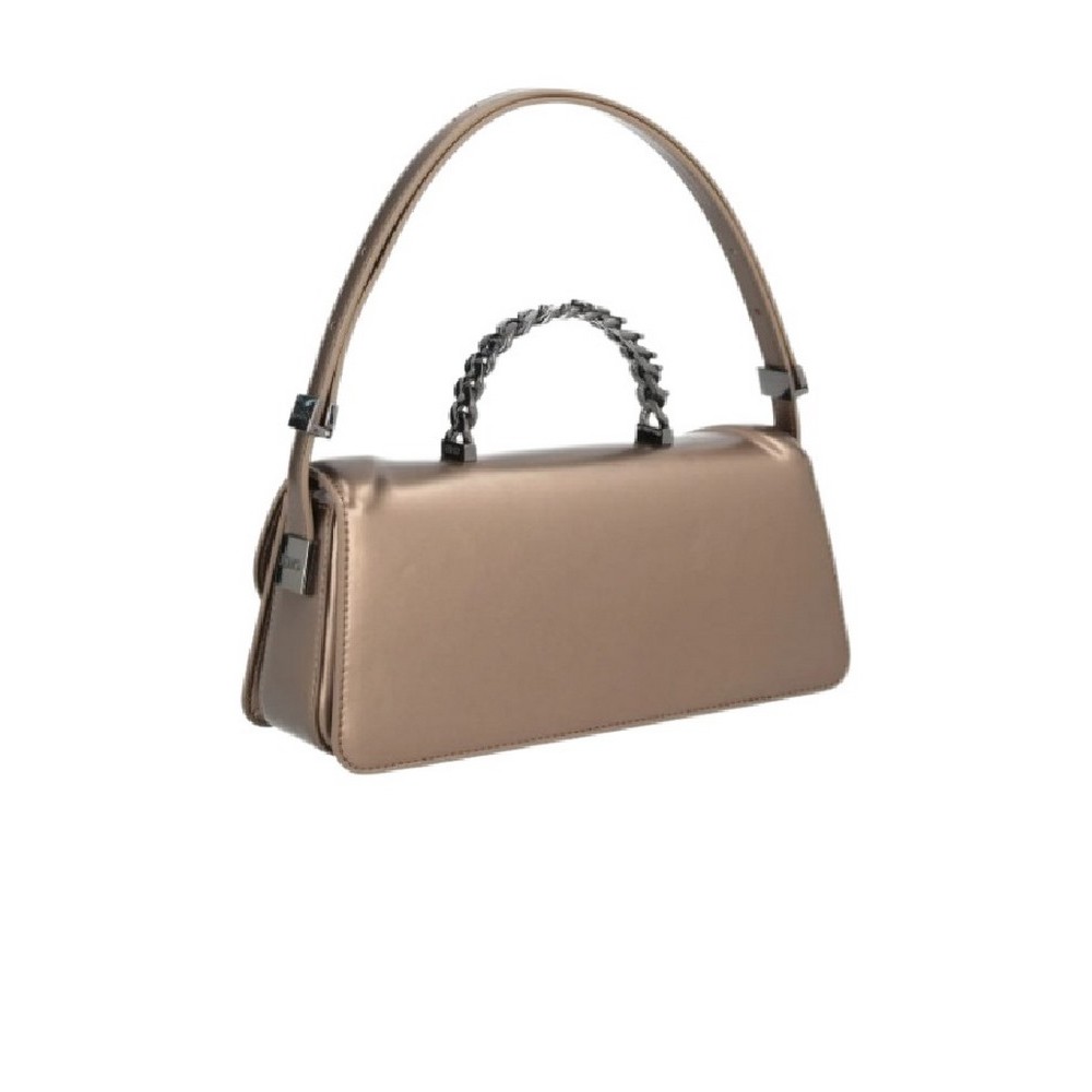 LIU JO LOGO PLAQUE SHOULDER BAG BAGUETTE AF4218E0050 ΤΣΑΝΤΑ ΓΥΝΑΙΚΕΙΑ BRONZE