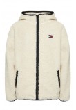 TOMMY JEANS REG BADGE TEDDY ZIP ΜΠΟΥΦΑΝ ΑΝΔΡΙΚΟ OFF WHITE