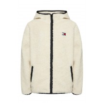 TOMMY JEANS REG BADGE TEDDY ZIP ΜΠΟΥΦΑΝ ΑΝΔΡΙΚΟ OFF WHITE