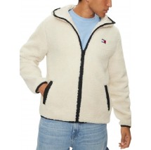 TOMMY JEANS REG BADGE TEDDY ZIP ΜΠΟΥΦΑΝ ΑΝΔΡΙΚΟ OFF WHITE