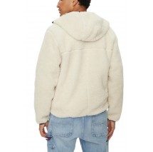 TOMMY JEANS REG BADGE TEDDY ZIP ΜΠΟΥΦΑΝ ΑΝΔΡΙΚΟ OFF WHITE