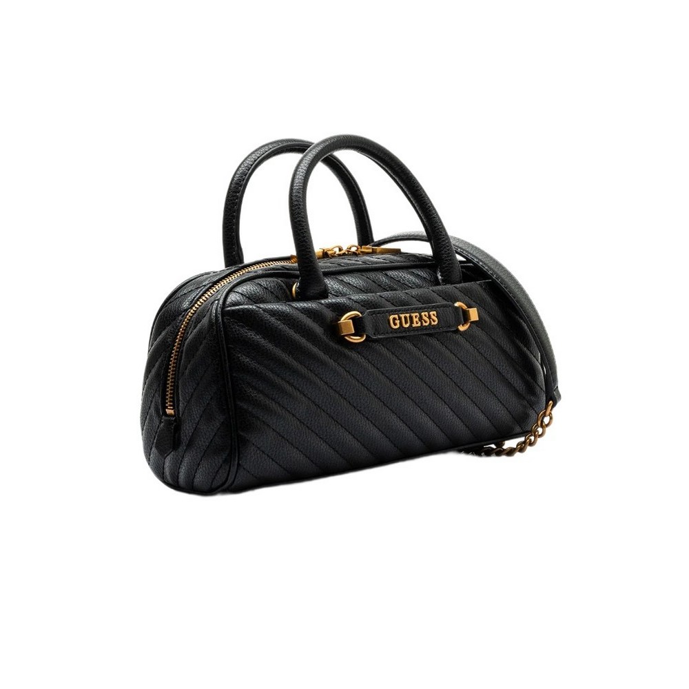 GUESS SELA BOX SATCHEL ΤΣΑΝΤΑ ΓΥΝΑΙΚΕΙΑ BLACK