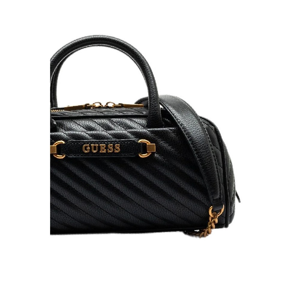 GUESS SELA BOX SATCHEL ΤΣΑΝΤΑ ΓΥΝΑΙΚΕΙΑ BLACK