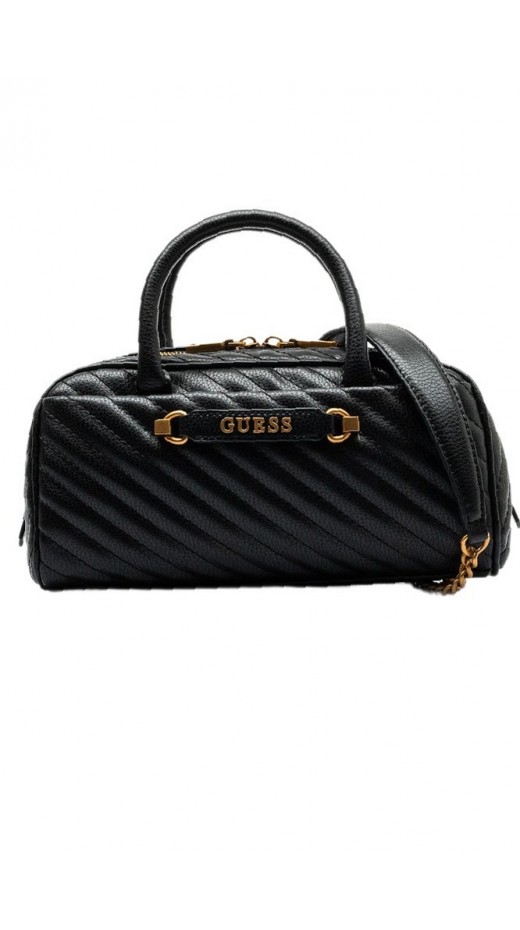 GUESS SELA BOX SATCHEL ΤΣΑΝΤΑ ΓΥΝΑΙΚΕΙΑ BLACK