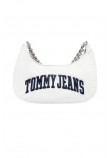 TOMMY JEANS ICONIC SHOULDER BAG CHAIN ΤΣΑΝΤΑ ΓΥΝΑΙΚΕΙΑ WHITE