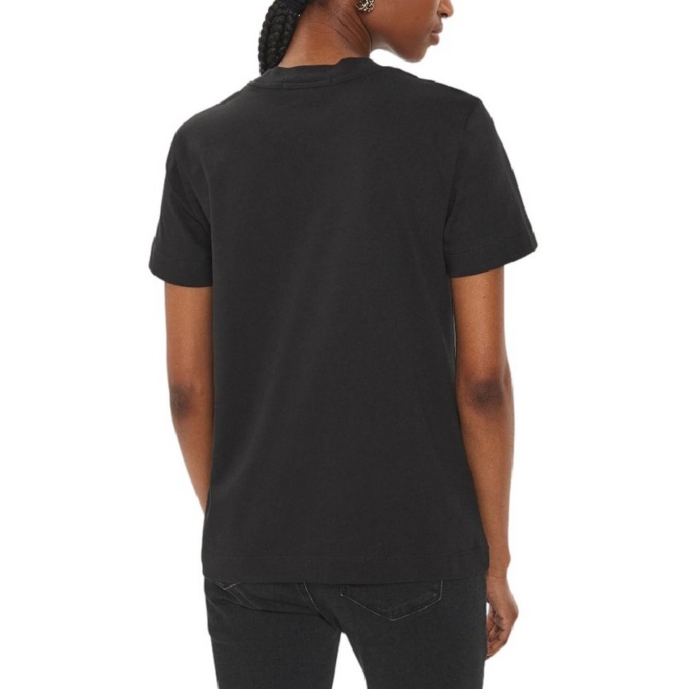 CALVIN KLEIN JEANS SATIN APPLIQUE REGULAR T-SHIRT ΜΠΛΟΥΖΑ ΓΥΝΑΙΚΕΙΑ BLACK