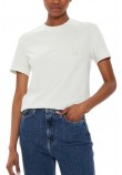 CALVIN KLEIN JEANS SATIN APPLIQUE REGULAR T-SHIRT ΜΠΛΟΥΖΑ ΓΥΝΑΙΚΕΙΑ IVORY