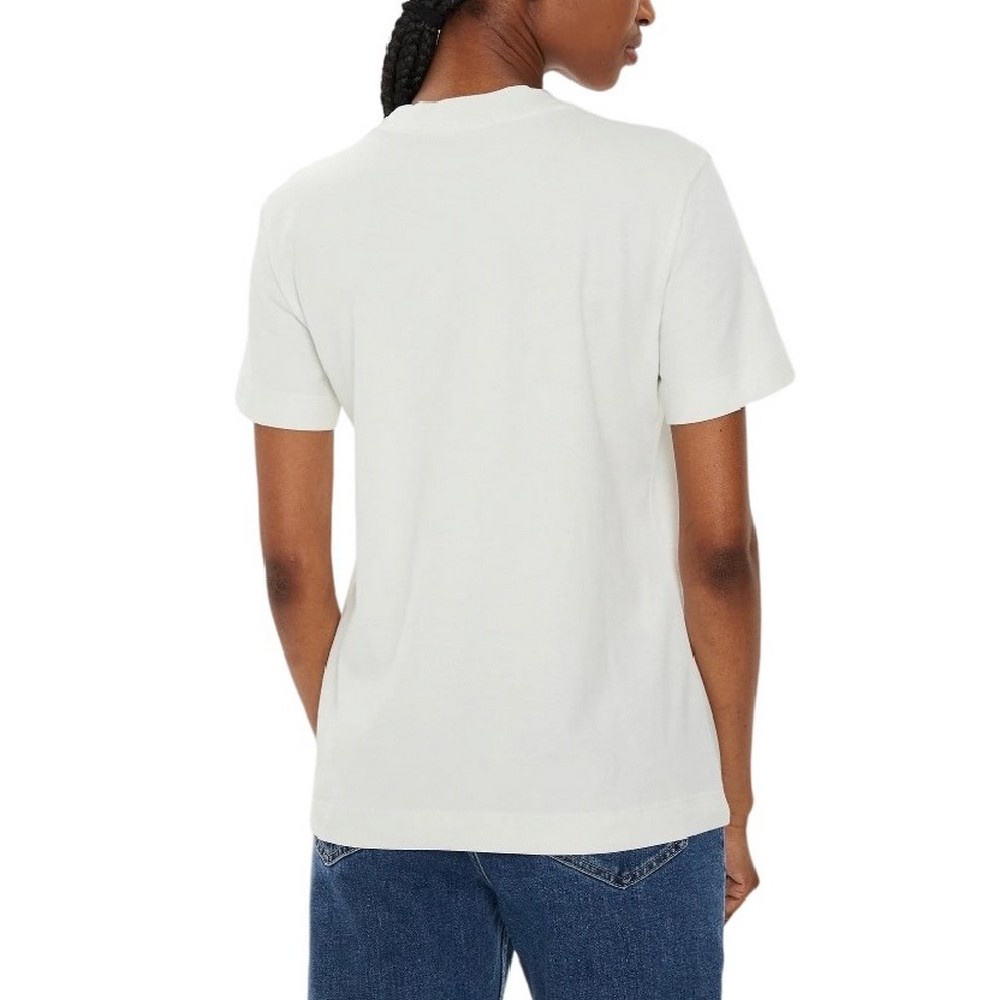 CALVIN KLEIN JEANS SATIN APPLIQUE REGULAR T-SHIRT ΜΠΛΟΥΖΑ ΓΥΝΑΙΚΕΙΑ IVORY