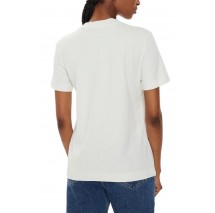 CALVIN KLEIN JEANS SATIN APPLIQUE REGULAR T-SHIRT ΜΠΛΟΥΖΑ ΓΥΝΑΙΚΕΙΑ IVORY