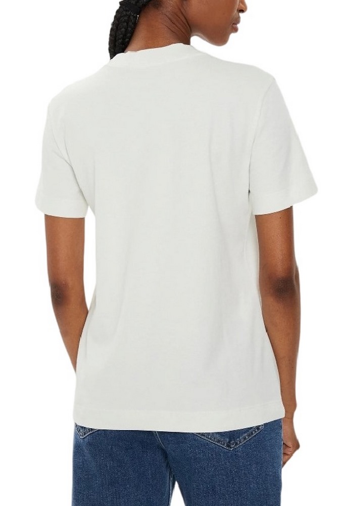 CALVIN KLEIN JEANS SATIN APPLIQUE REGULAR T-SHIRT ΜΠΛΟΥΖΑ ΓΥΝΑΙΚΕΙΑ IVORY