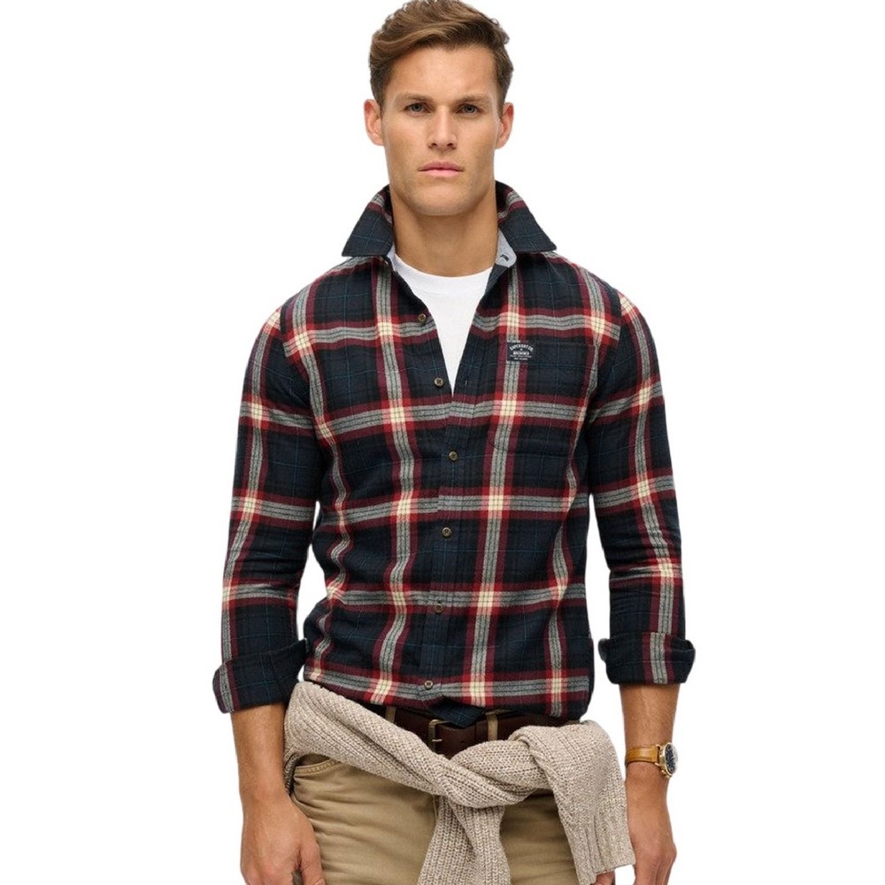 D2 OVIN L/S COTTON LUMBERJACK SHIRT ΠΟΥΚΑΜΙΣΟ ΑΝΔΡΙΚΟ NAVY