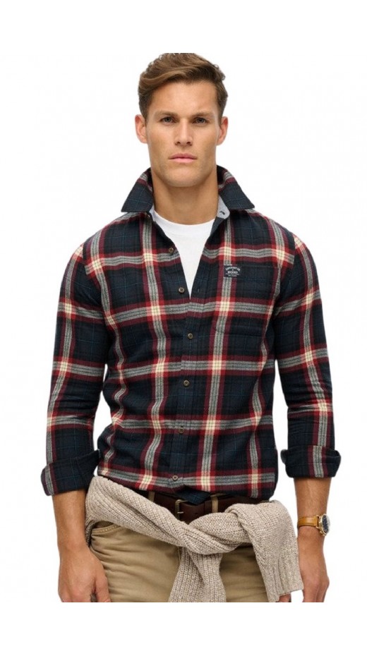 SUPERDRY D2 OVIN L/S COTTON LUMBERJACK SHIRT ΠΟΥΚΑΜΙΣΟ ΑΝΔΡΙΚΟ NAVY