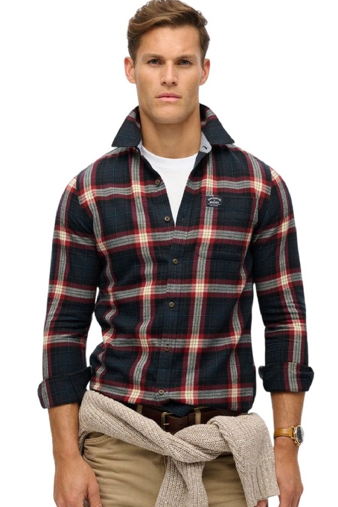 SUPERDRY D2 OVIN L/S COTTON LUMBERJACK SHIRT ΠΟΥΚΑΜΙΣΟ ΑΝΔΡΙΚΟ NAVY