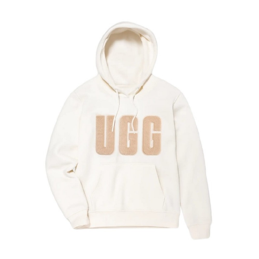 UGG REY UGGFLUFF LOGO HOODIE ΜΠΛΟΥΖΑ ΦΟΥΤΕΡ ΓΥΝΑΙΚΕΙΑ WHITE