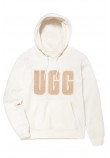 UGG REY UGGFLUFF LOGO HOODIE ΜΠΛΟΥΖΑ ΦΟΥΤΕΡ ΓΥΝΑΙΚΕΙΑ WHITE