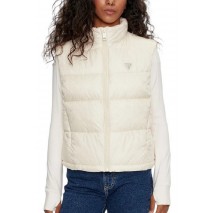 GUESS NEW 4G LOGO PADDED VEST ΓΙΛΕΚΟ ΜΠΟΥΦΑΝ ΓΥΝΑΙΚΕΙΟ IVORY