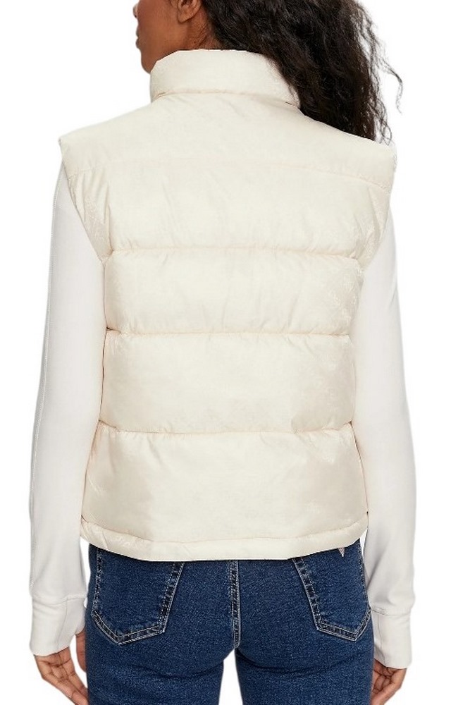 GUESS NEW 4G LOGO PADDED VEST ΓΙΛΕΚΟ ΜΠΟΥΦΑΝ ΓΥΝΑΙΚΕΙΟ IVORY