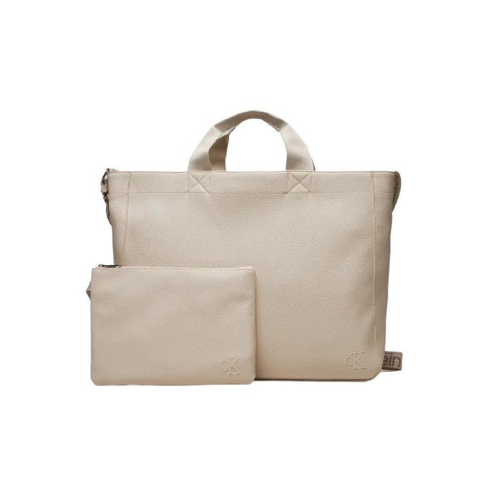 CALVIN KLEIN JEANS ULTRALIGHT SLIM TOTE ΤΣΑΝΤΑ ΓΥΝΑΙΚΕΙΑ EGGSHELL