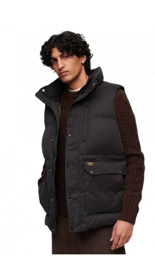 SUPERDRY D3 OVIN MF NON HOODED GILET ΜΠΟΥΦΑΝ ΓΙΛΕΚΟ ΑΝΔΡΙΚΟ BLACK