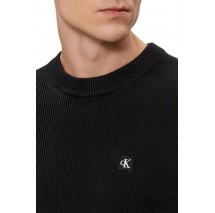 CALVIN KLEIN JEANS EMBRO BADGE SWEATER ΜΠΛΟΥΖΑ ΠΛΕΚΤΗ ΑΝΔΡΙΚΗ BLACK