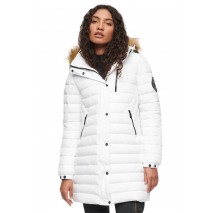 SUPERDRY D5 OVIN FUJI HOODED MID LENGTH PUFFER ΜΠΟΥΦΑΝ ΓΥΝΑΙΚΕΙΟ WHITE