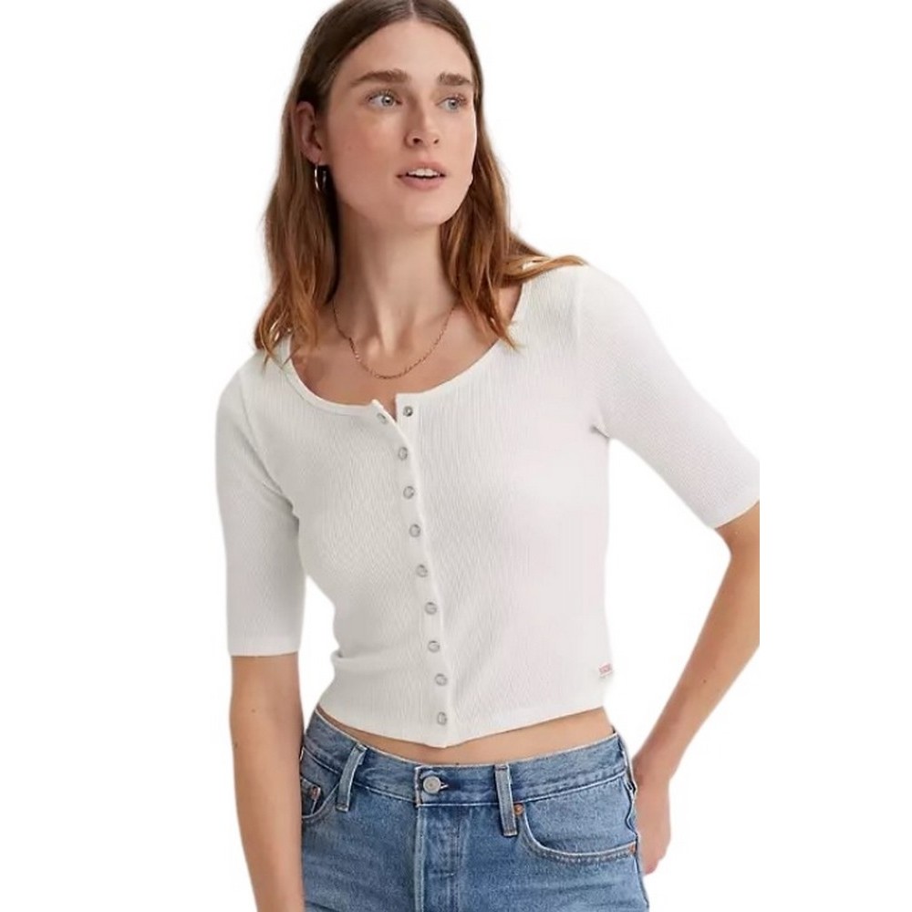 LEVI'S DRY GOODS WAFFLE TOP ΤΟΠ ΓΥΝΑΙΚΕΙΟ WHITE