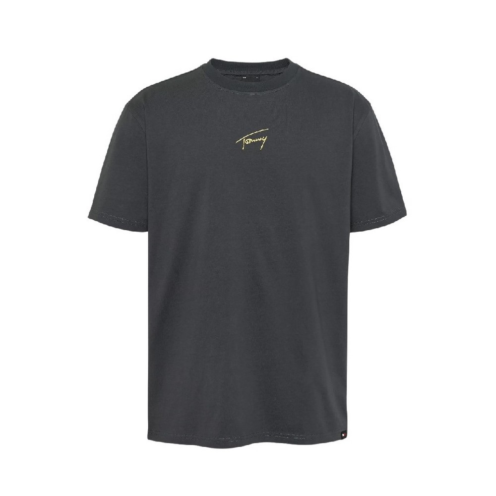 TOMMY JEANS REG GOLD SIGNATURE TEE T-SHIRT ΜΠΛΟΥΖΑ ΑΝΔΡΙΚΗ GREY