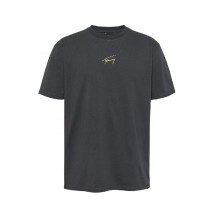 TOMMY JEANS REG GOLD SIGNATURE TEE T-SHIRT ΜΠΛΟΥΖΑ ΑΝΔΡΙΚΗ GREY