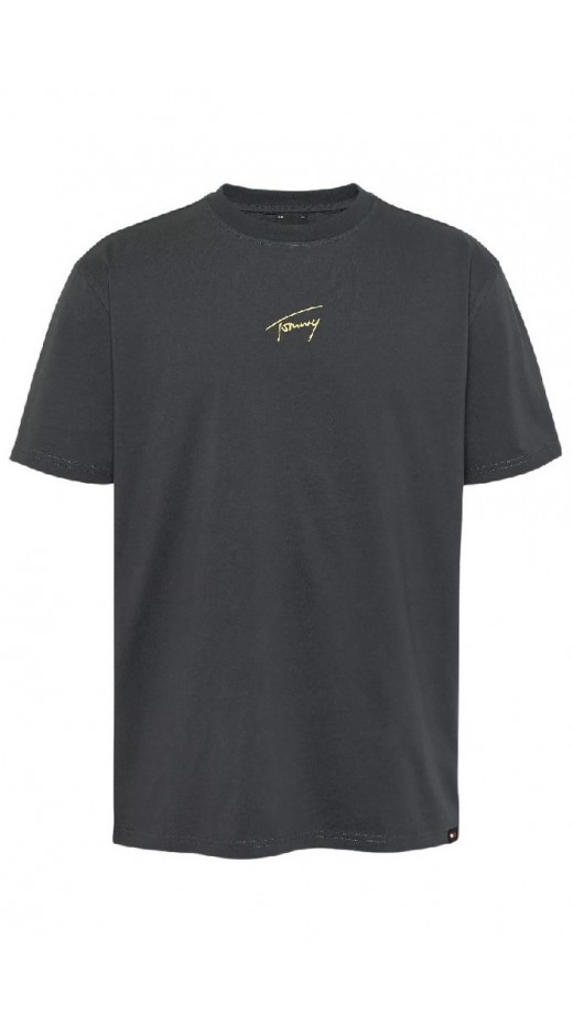 TOMMY JEANS REG GOLD SIGNATURE TEE T-SHIRT ΜΠΛΟΥΖΑ ΑΝΔΡΙΚΗ GREY