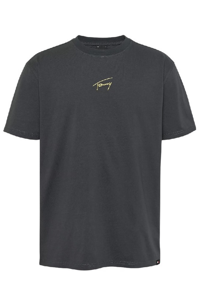 TOMMY JEANS REG GOLD SIGNATURE TEE T-SHIRT ΜΠΛΟΥΖΑ ΑΝΔΡΙΚΗ GREY