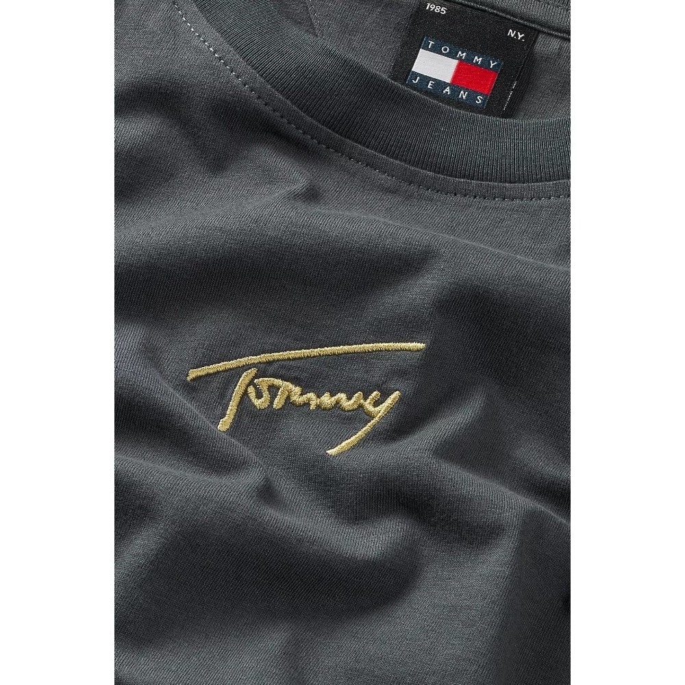 TOMMY JEANS REG GOLD SIGNATURE TEE T-SHIRT ΜΠΛΟΥΖΑ ΑΝΔΡΙΚΗ GREY