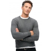 SUPERDRY D2 OVIN ESSENTIAL JUMPER ΜΠΛΟΥΖΑ ΠΛΕΚΤΗ ΑΝΔΡΙΚΗ GREY