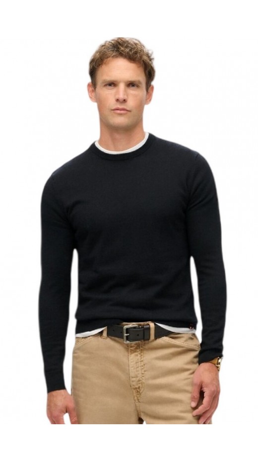 SUPERDRY D2 OVIN ESSENTIAL JUMPER ΜΠΛΟΥΖΑ ΠΛΕΚΤΗ ΑΝΔΡΙΚΗ BLACK