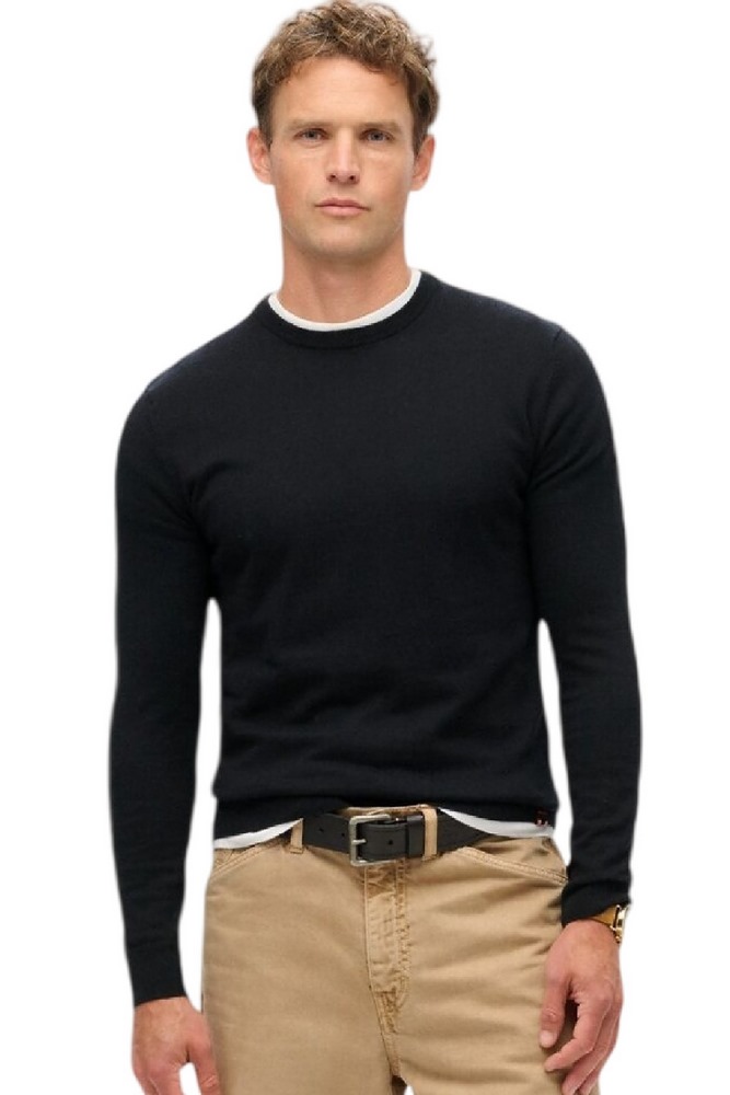 SUPERDRY D2 OVIN ESSENTIAL JUMPER ΜΠΛΟΥΖΑ ΠΛΕΚΤΗ ΑΝΔΡΙΚΗ BLACK