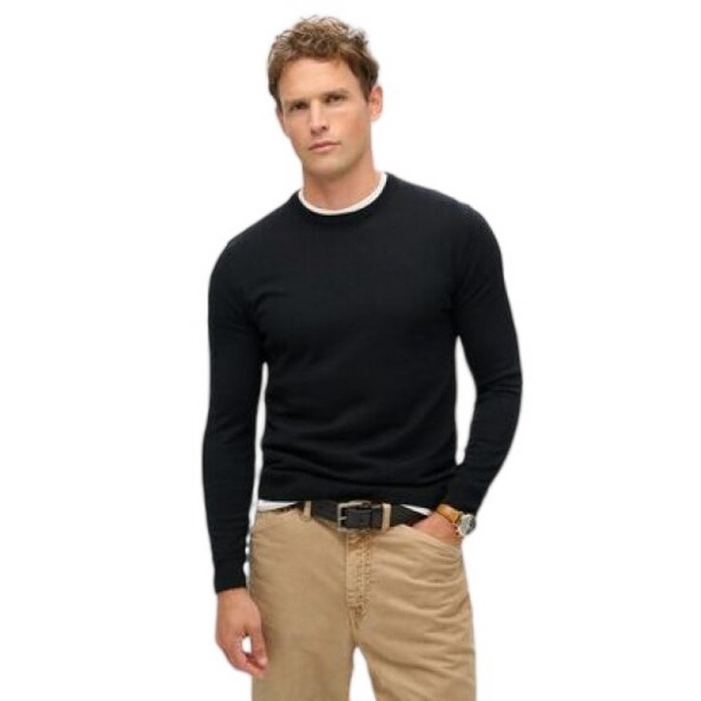 SUPERDRY D2 OVIN ESSENTIAL JUMPER ΜΠΛΟΥΖΑ ΠΛΕΚΤΗ ΑΝΔΡΙΚΗ BLACK