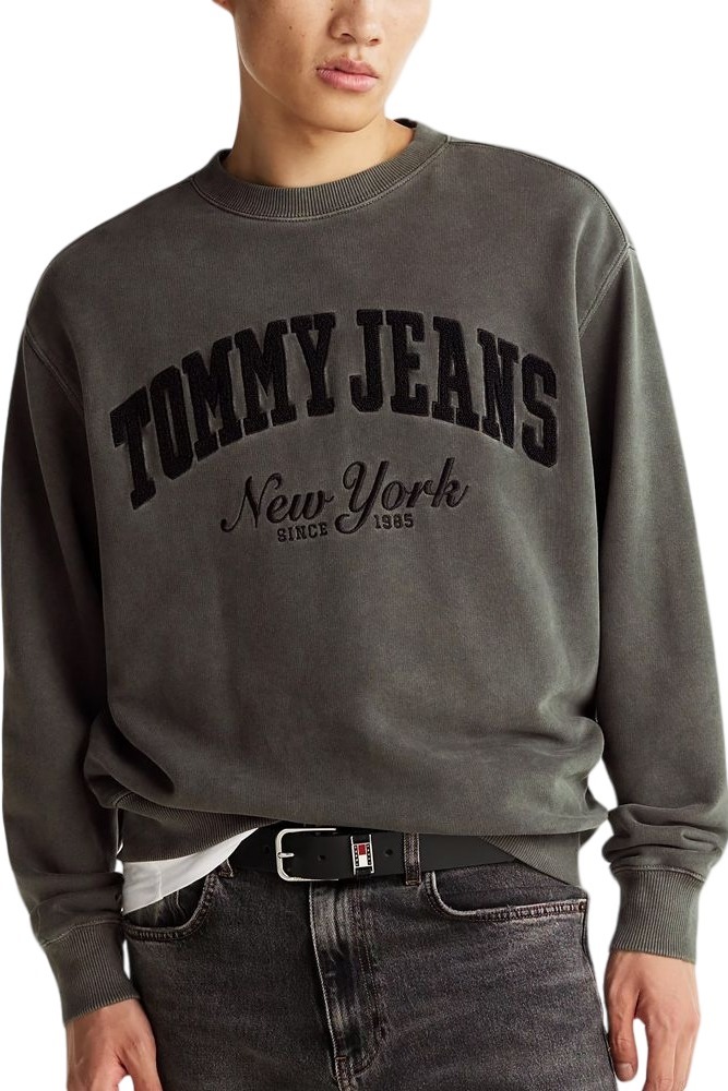 TOMMY JEANS RLX VINTAGE VARSITY CREW ΜΠΛΟΥΖΑ ΦΟΥΤΕΡ ΑΝΔΡΙΚΗ BLACK