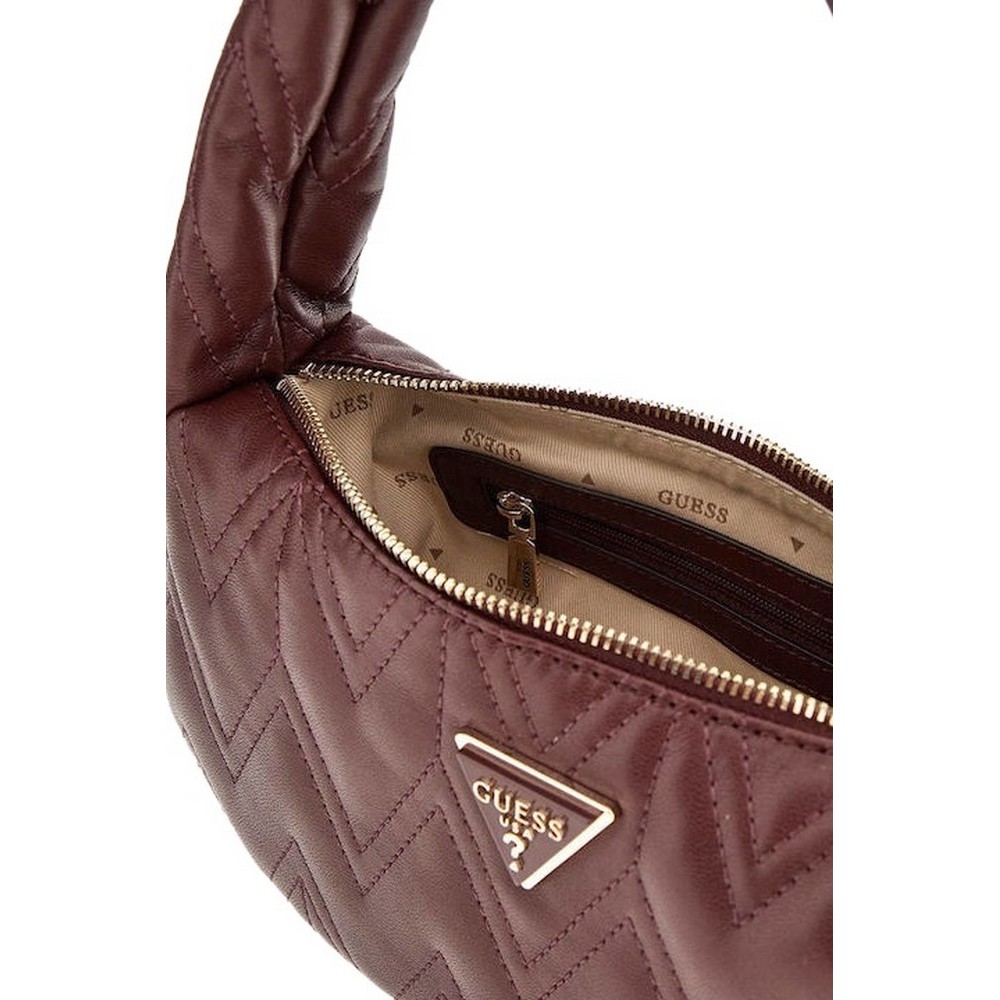 GUESS EDA TOP ZIP SHOULDER ΤΣΑΝΤΑ ΓΥΝΑΙΚΕΙΑ BURGUNDY