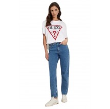 GUESS CN SHINY TRIANGLE TEE T-SHIRT ΜΠΛΟΥΖΑ ΓΥΝΑΙΚΕΙΑ WHITE