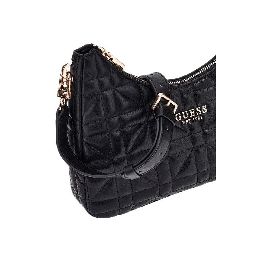 GUESS ASSIA TOP ZIP SHOULDER BAG ΤΣΑΝΤΑ ΓΥΝΑΙΚΕΙΑ BLACK