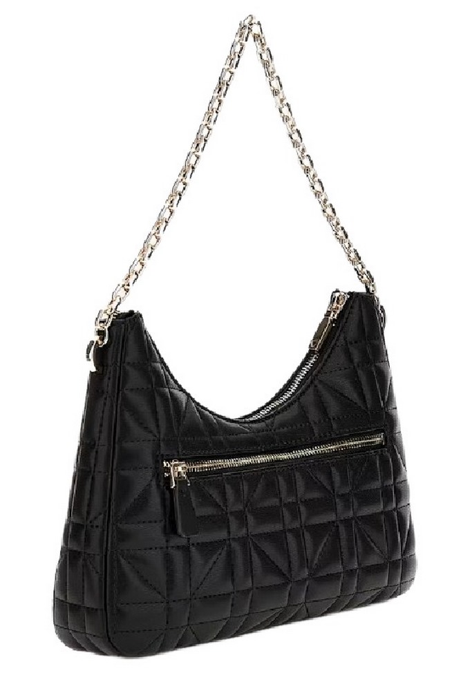 GUESS ASSIA TOP ZIP SHOULDER BAG ΤΣΑΝΤΑ ΓΥΝΑΙΚΕΙΑ BLACK