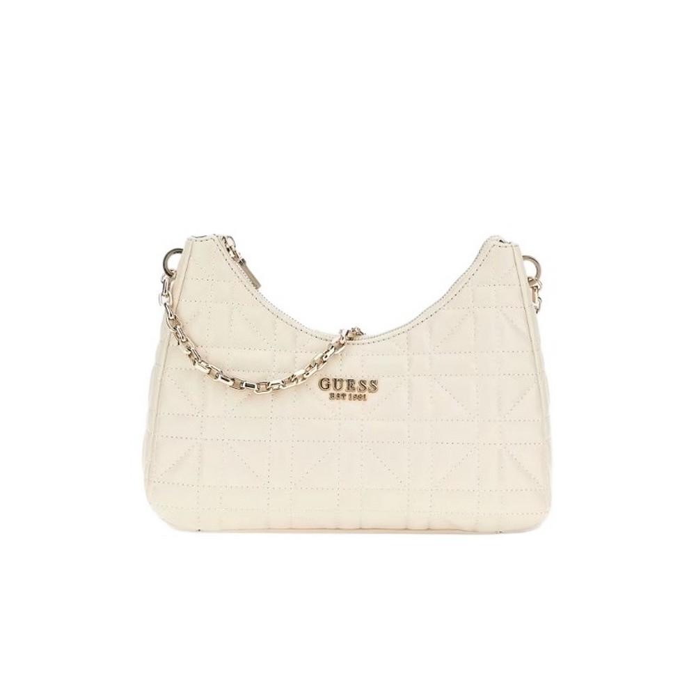 GUESS ASSIA TOP ZIP SHOULDER BAG ΤΣΑΝΤΑ ΓΥΝΑΙΚΕΙΑ STONE